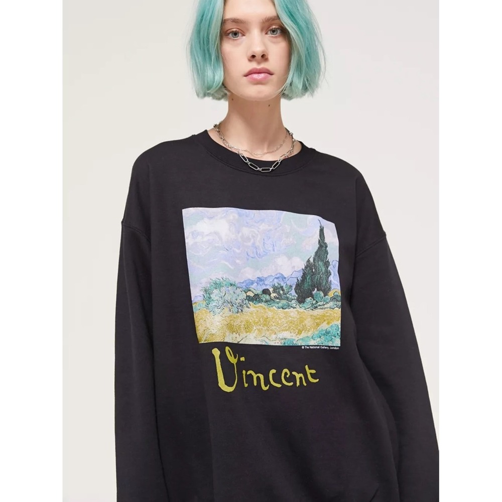 Urban Outfitters The National Gallery Van Gogh Sweatshirt Medium Black Crewneck